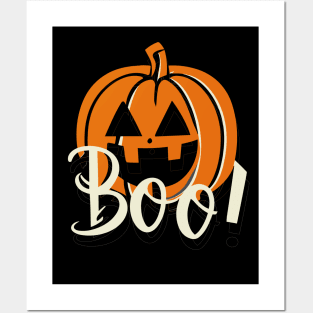 Spooky Halloween Pumpkin and Boo Text - Scare Up Some Fun! Posters and Art